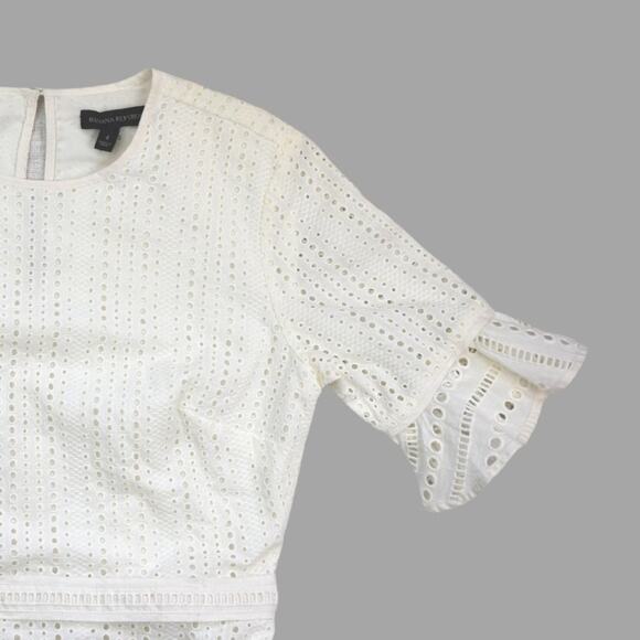 BANANA REPUBLIC Women's Cotton Eyelet Dress Size 4 White - Picture 4 of 7